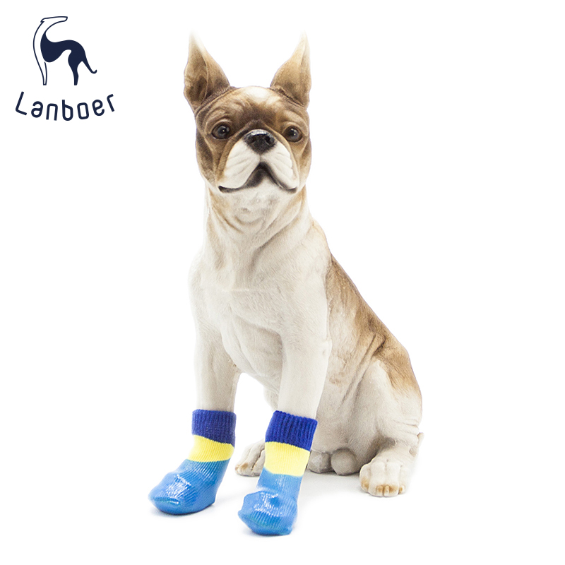 WPS012 Lanboer Pet Custom Dog Waterproof Socks Fashion Color with High Quality, High Elasticity And Anti-shedding